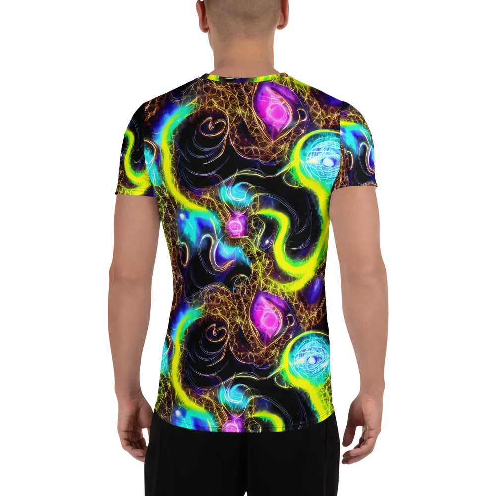 Blacklight Botanica on Men's Athletic T-Shirt — Back