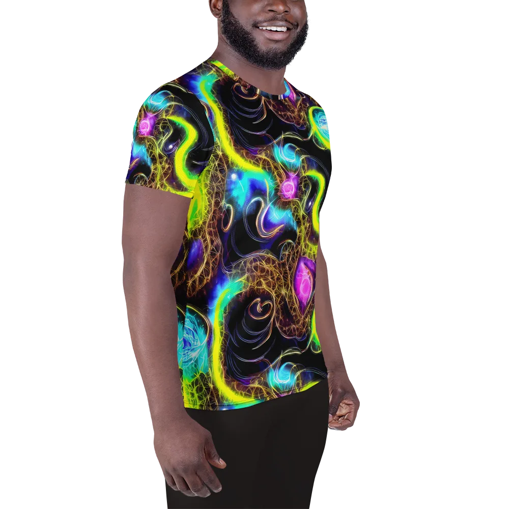 Blacklight Botanica on Men's Athletic T-Shirt — Right