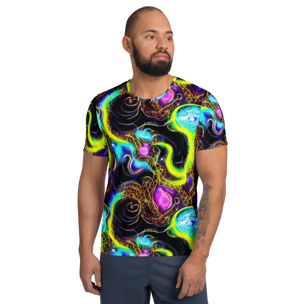 Blacklight Botanica on Men's Athletic T-Shirt — Front