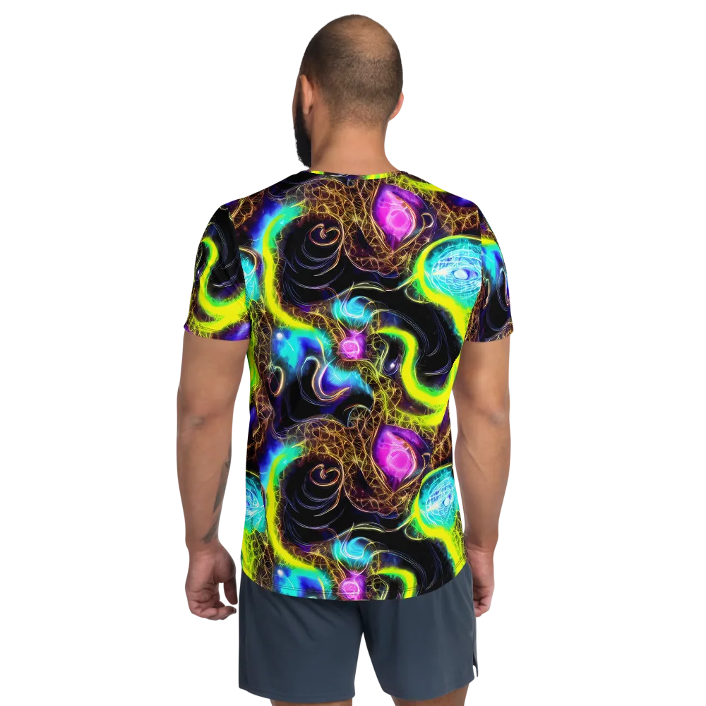 Blacklight Botanica on Men's Athletic T-Shirt — Back