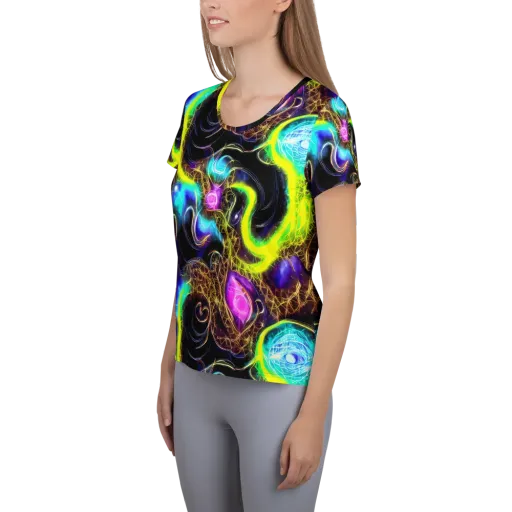 Blacklight Botanica on a Women's Athletic T-Shirt