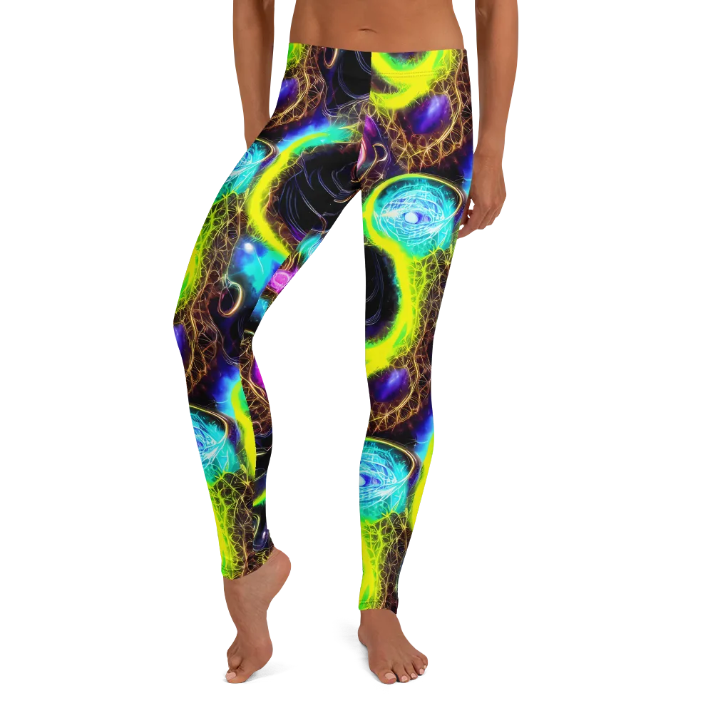 Blacklight Botanica on Leggings — Front
