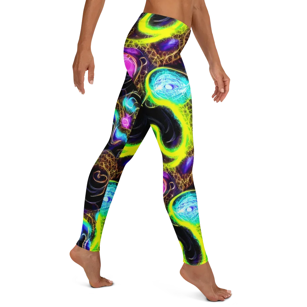 Blacklight Botanica on Leggings — Right