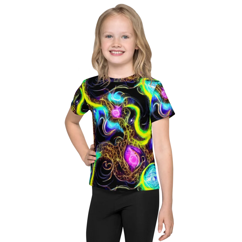 Blacklight Botanica on Kids Crew Neck T-Shirt — Front