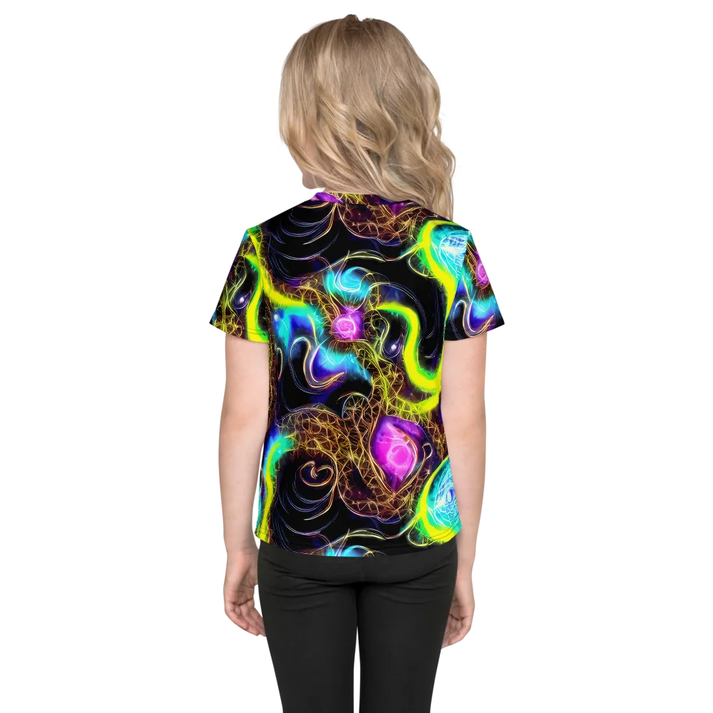 Blacklight Botanica on Kids Crew Neck T-Shirt — Back