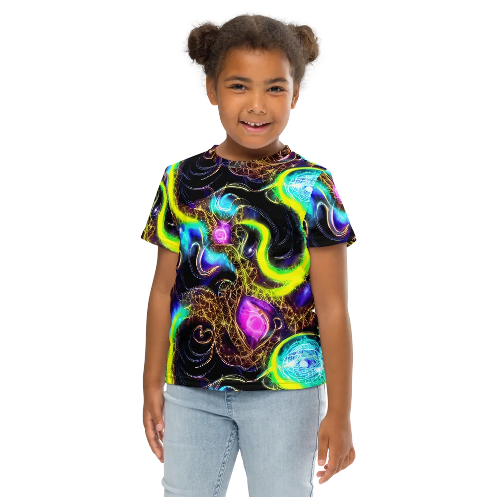 Blacklight Botanica on Kids Crew Neck T-Shirt — Front