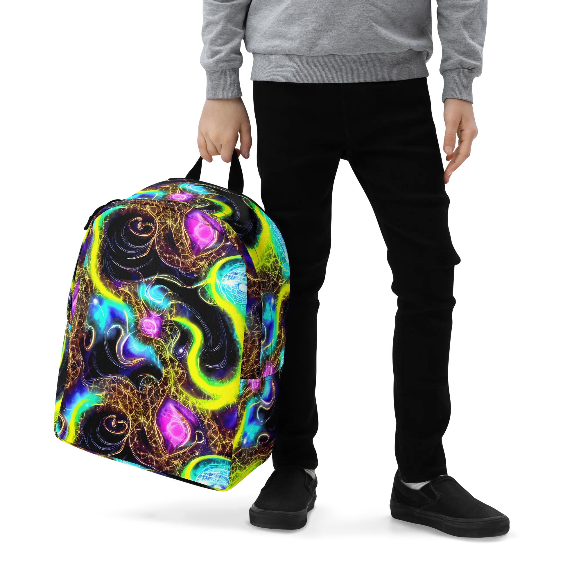 Blacklight Botanica on Minimalist Backpack — Zoomed-in