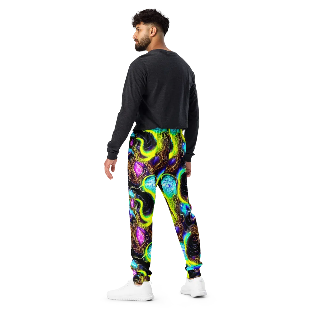 Blacklight Botanica on Men's Joggers — Back