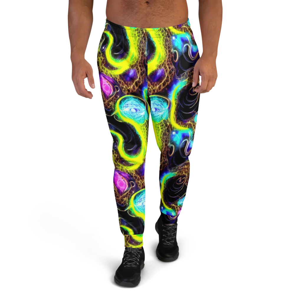 Blacklight Botanica on Men's Joggers — Front