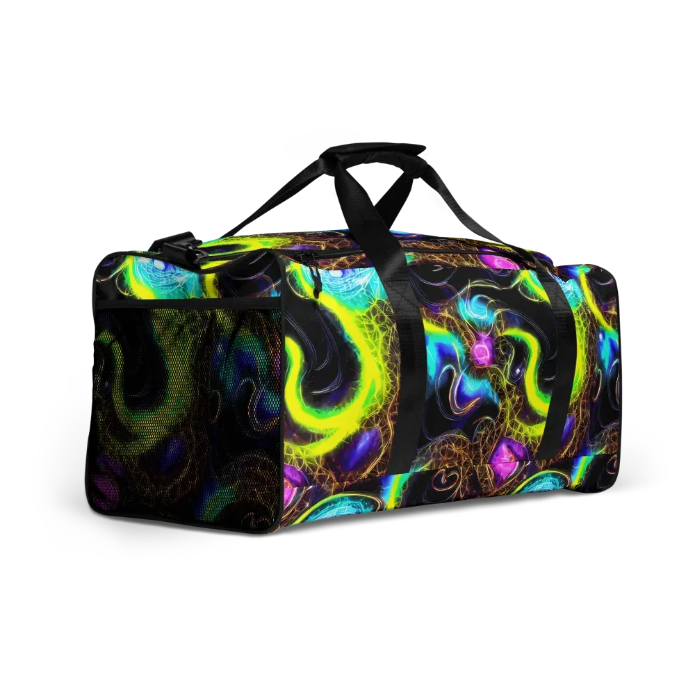 Blacklight Botanica on Duffle Bag — Right Front
