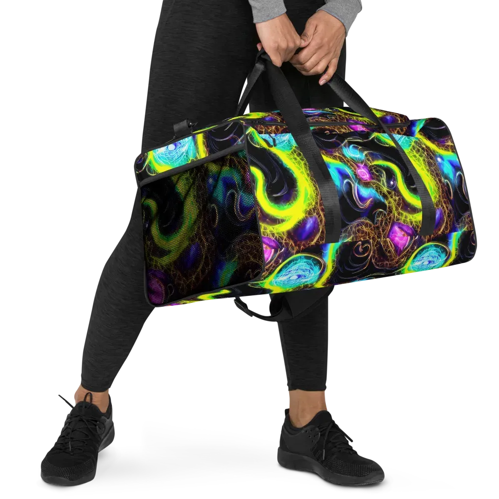 Blacklight Botanica on Duffle Bag — Right Front