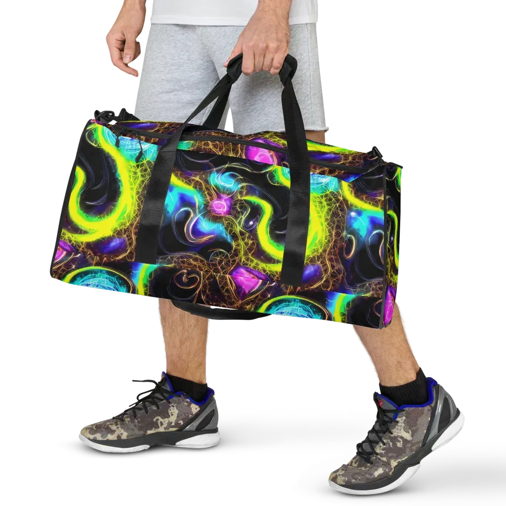 Blacklight Botanica on Duffle Bag — Front