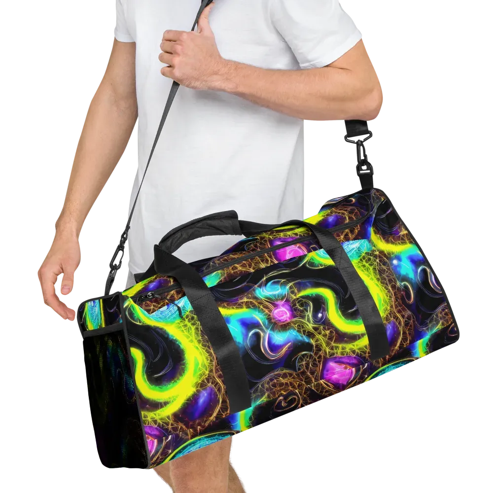 Blacklight Botanica on Duffle Bag — Right Front