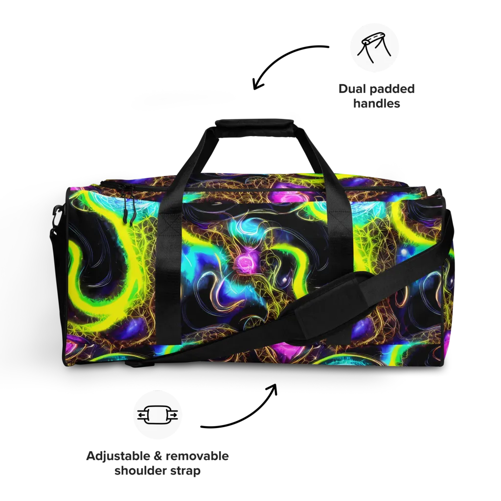 Blacklight Botanica on Duffle Bag — Front
