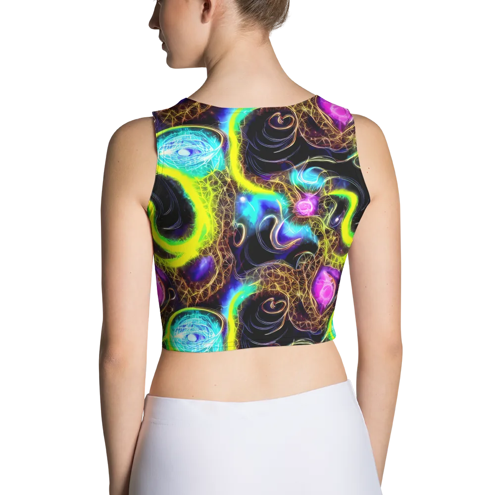 Blacklight Botanica on Crop Top — Back