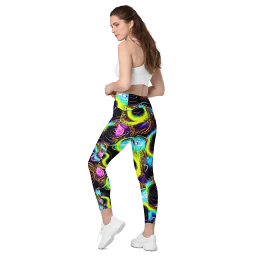 Blacklight Botanica on a Leggings with Pockets