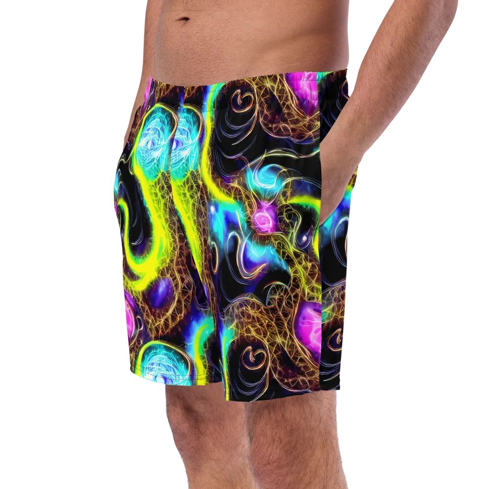 Blacklight Botanica on Swim Trunks — Left Front