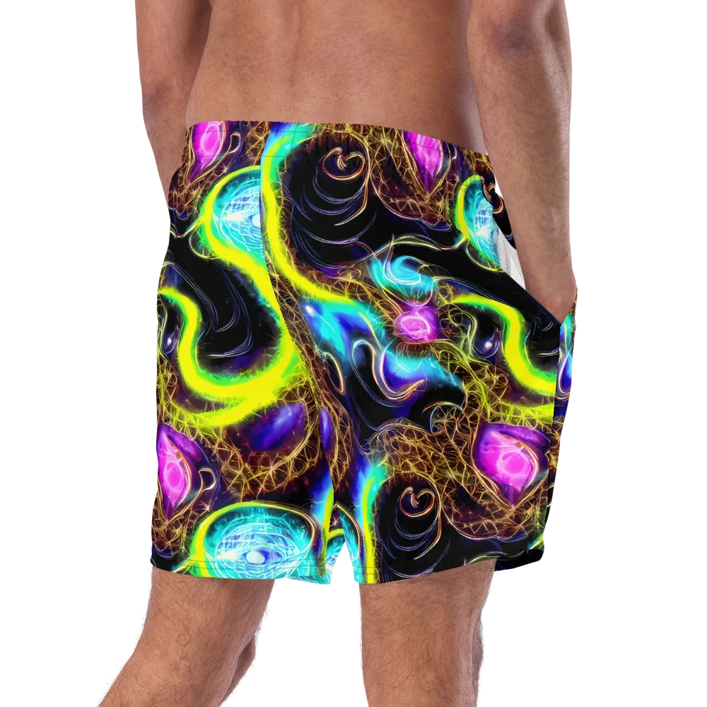 Blacklight Botanica on Swim Trunks — Right Back