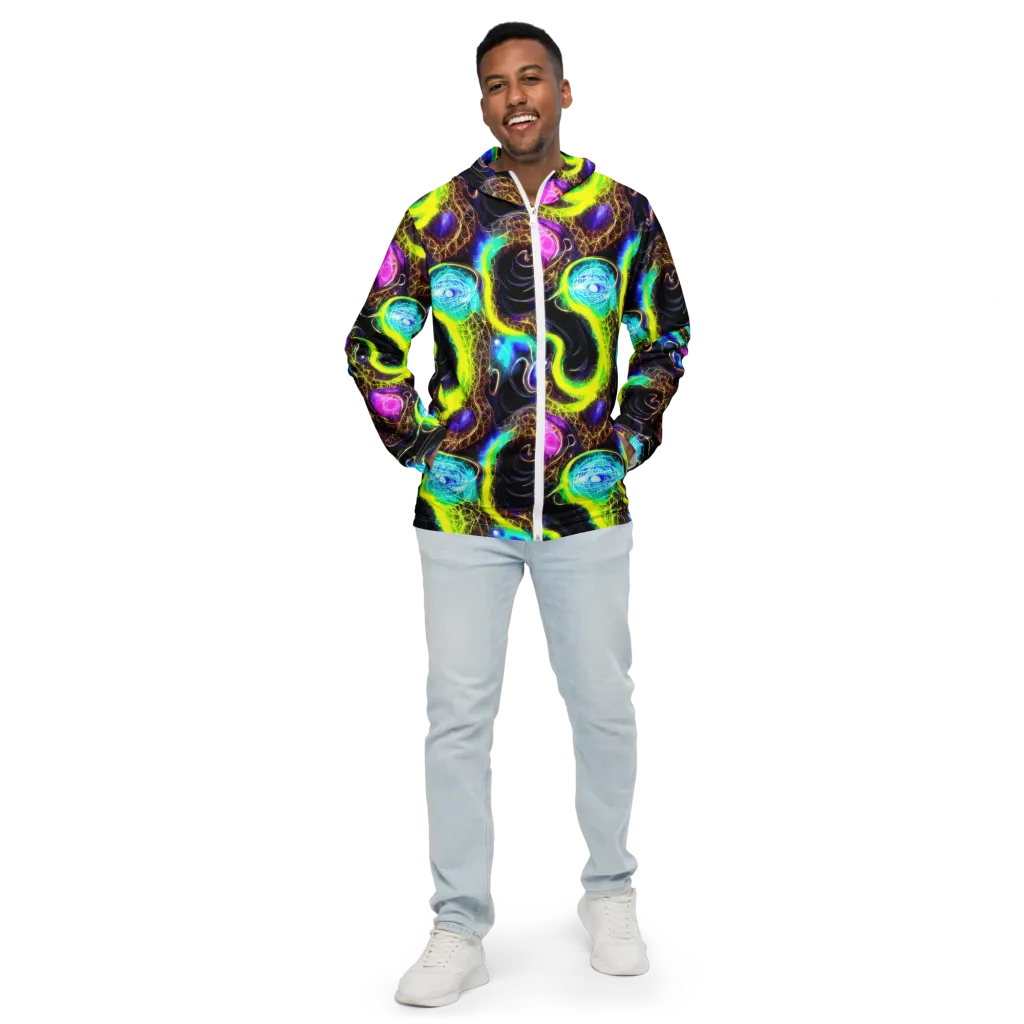 Blacklight Botanica on Men's Windbreaker — Front
