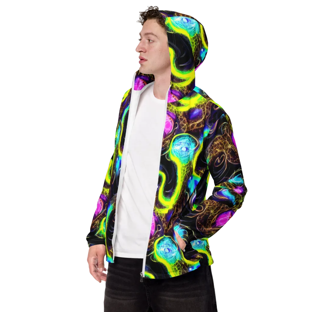 Blacklight Botanica on Men's Windbreaker — Left Front
