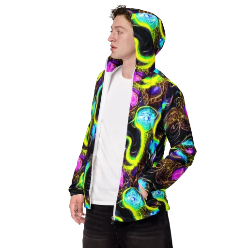 Blacklight Botanica on a Men's Windbreaker