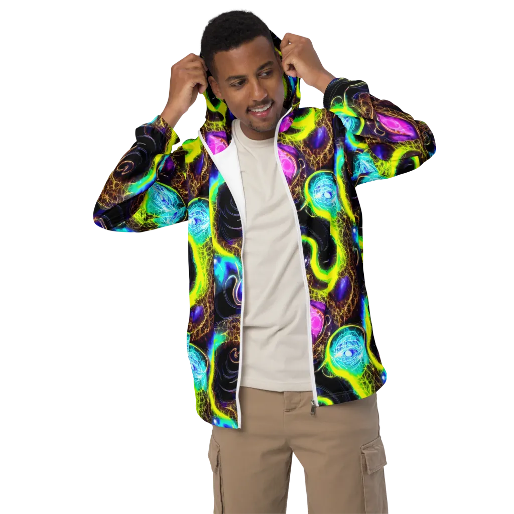 Blacklight Botanica on Men's Windbreaker — Front