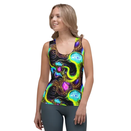 Blacklight Botanica on a Women's Tank Top