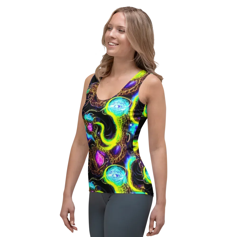 Blacklight Botanica on Women's Tank Top — Left Front