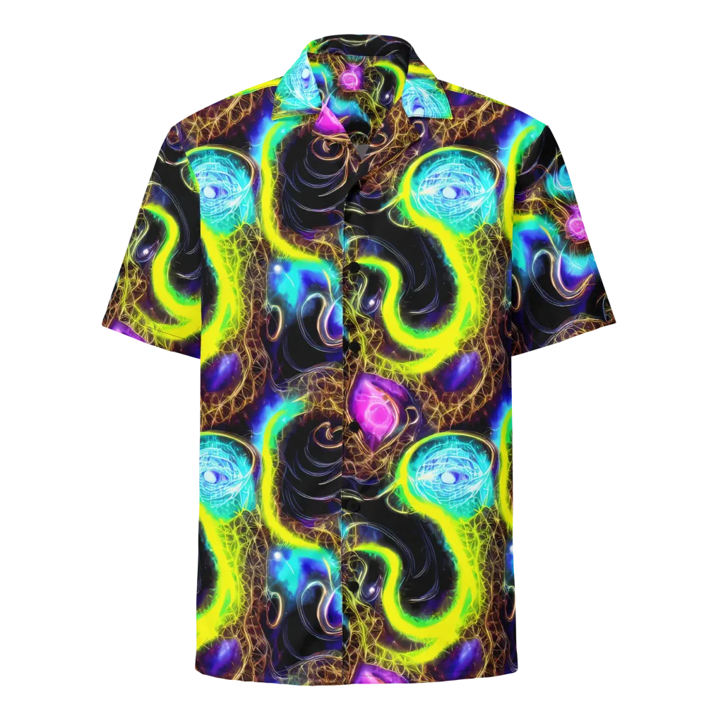 Blacklight Botanica on Button Shirt — Front