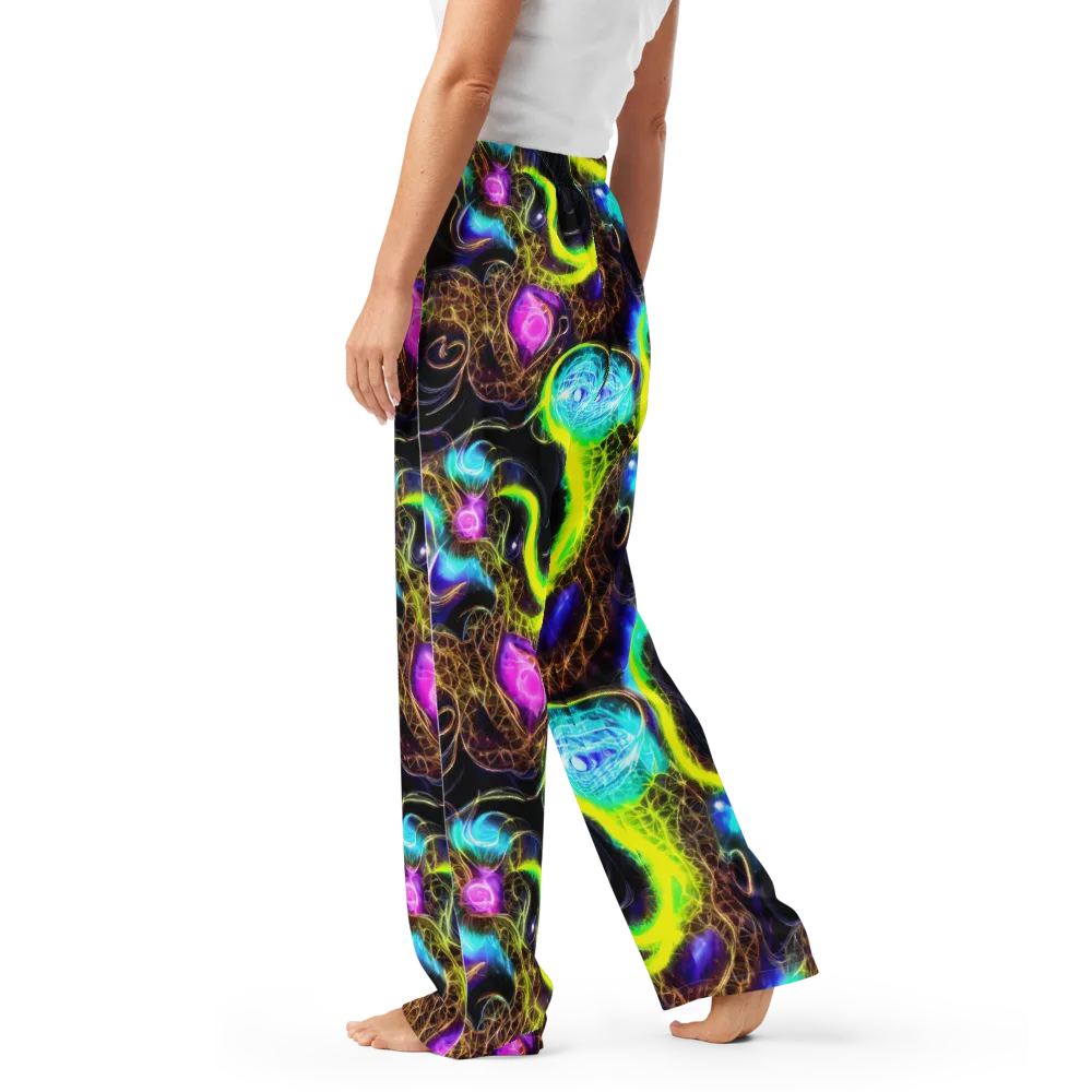 Blacklight Botanica on Women's Pajama Pants — Left