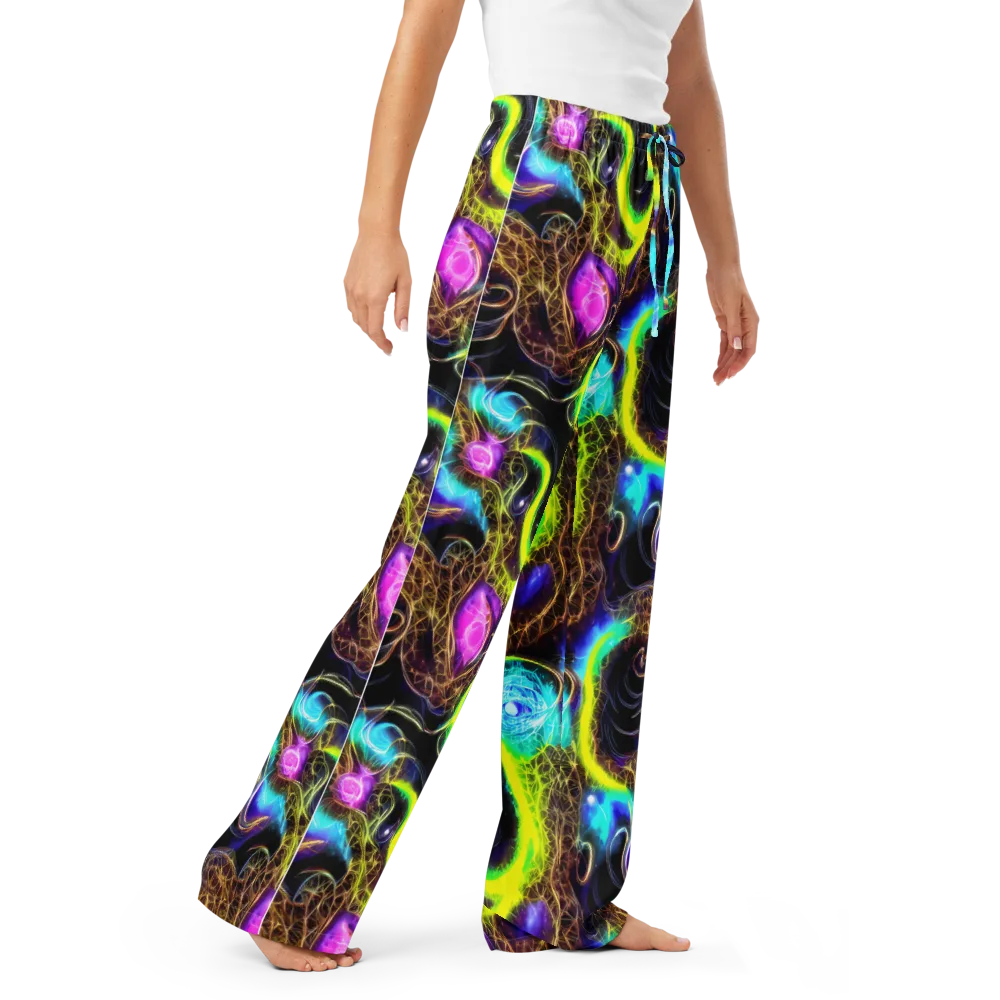 Blacklight Botanica on Women's Pajama Pants — Right Front
