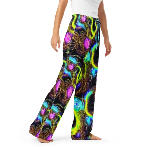 Blacklight Botanica on a Women's Pajama Pants