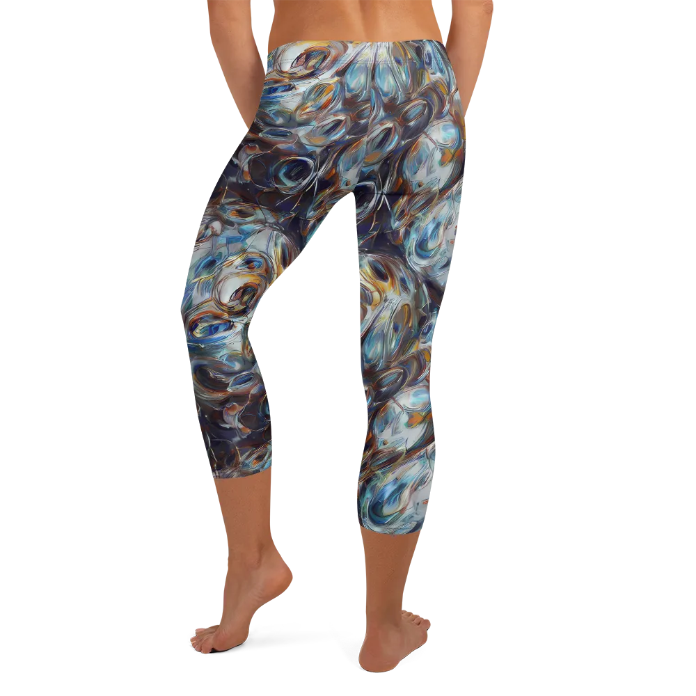 Mercury Bloom on Capri Leggings — Back