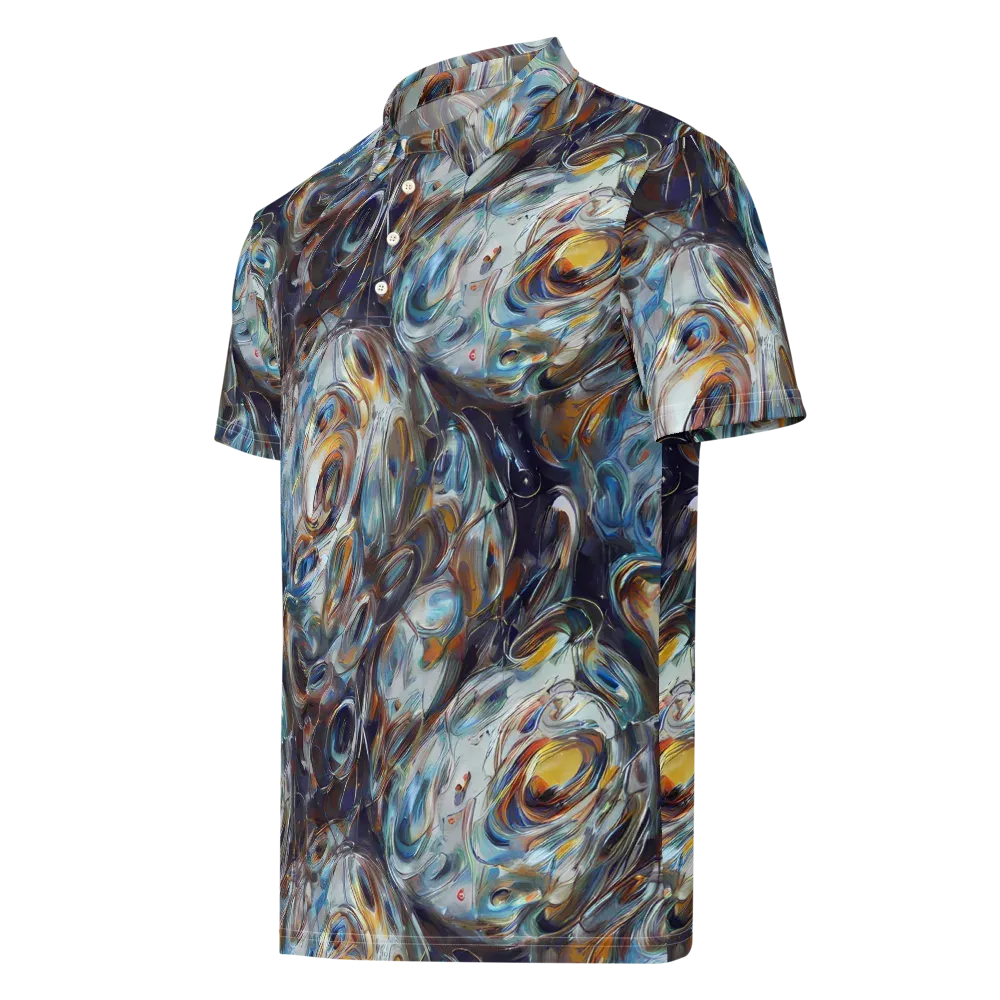 Mercury Bloom on Men's Slim Fit Polo Shirt — Left Front