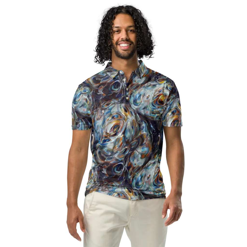 Mercury Bloom on Men's Slim Fit Polo Shirt — Front