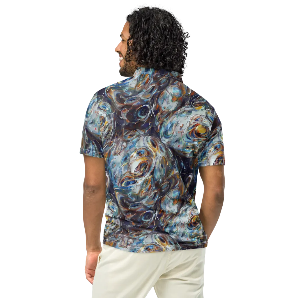 Mercury Bloom on Men's Slim Fit Polo Shirt — Back