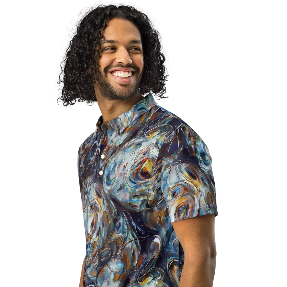 Mercury Bloom on Men's Slim Fit Polo Shirt — Left Front