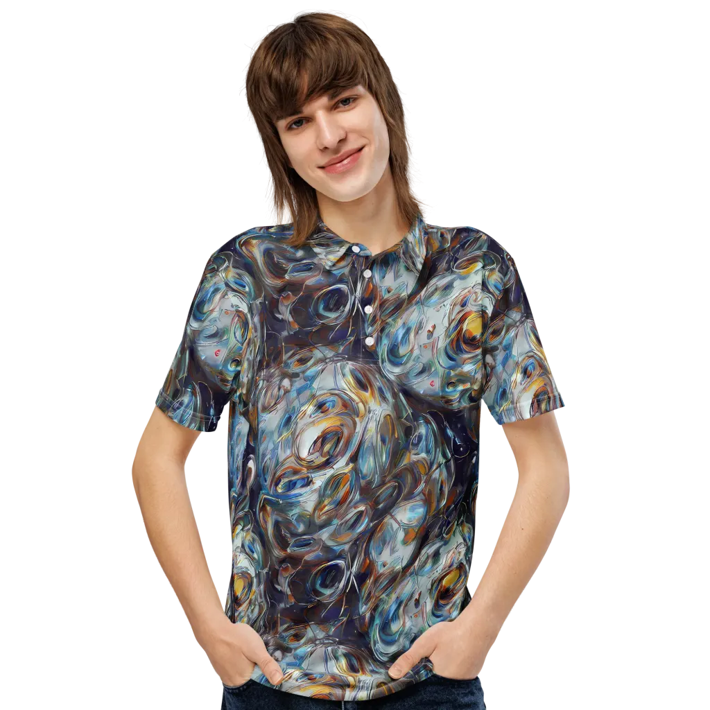 Mercury Bloom on Men's Slim Fit Polo Shirt — Front