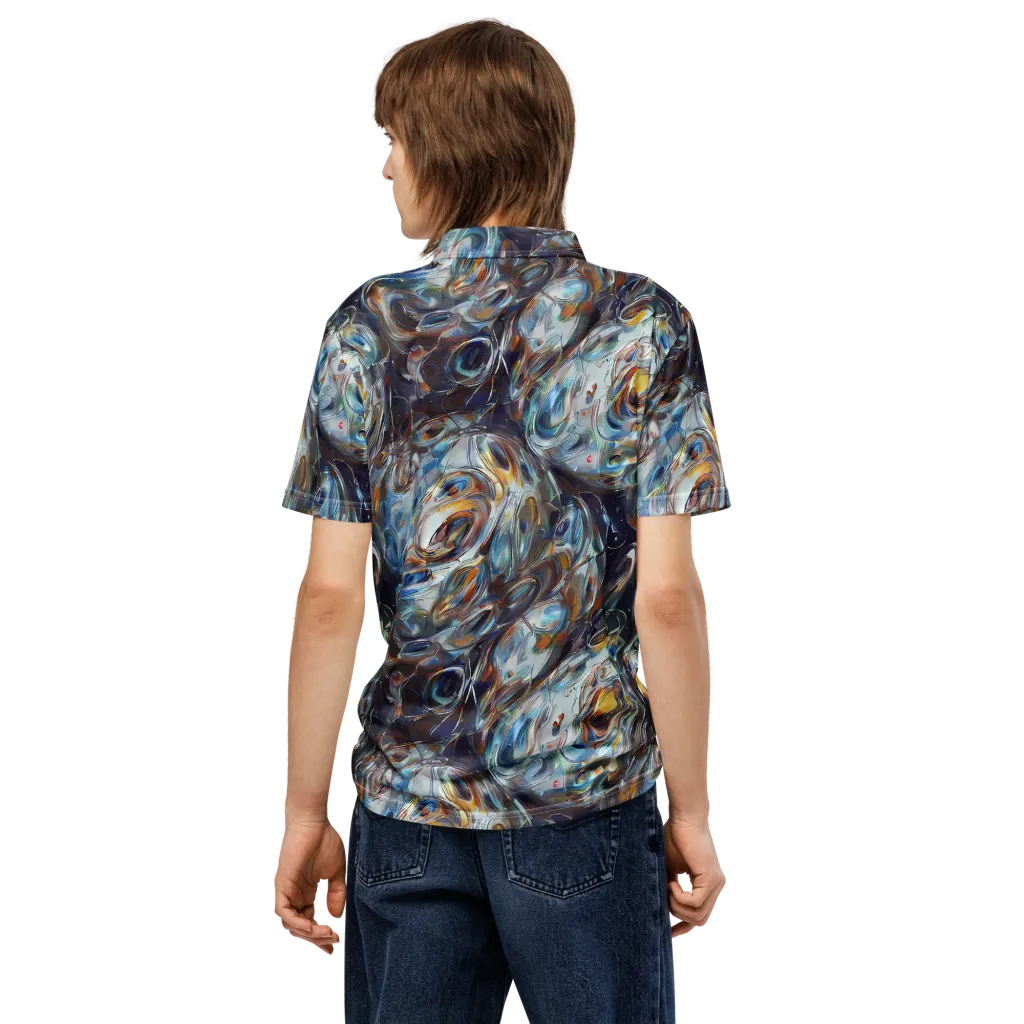 Mercury Bloom on Men's Slim Fit Polo Shirt — Back