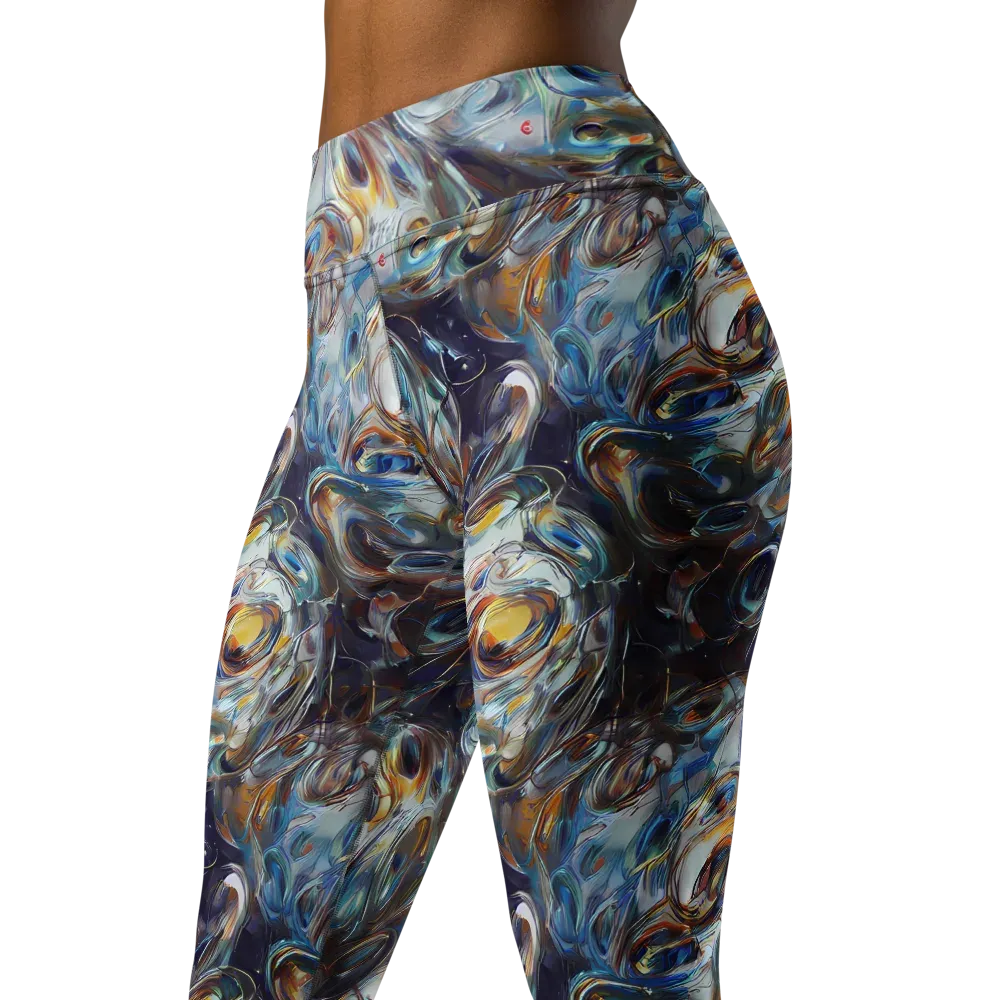 Mercury Bloom on Yoga Leggings — Left Front