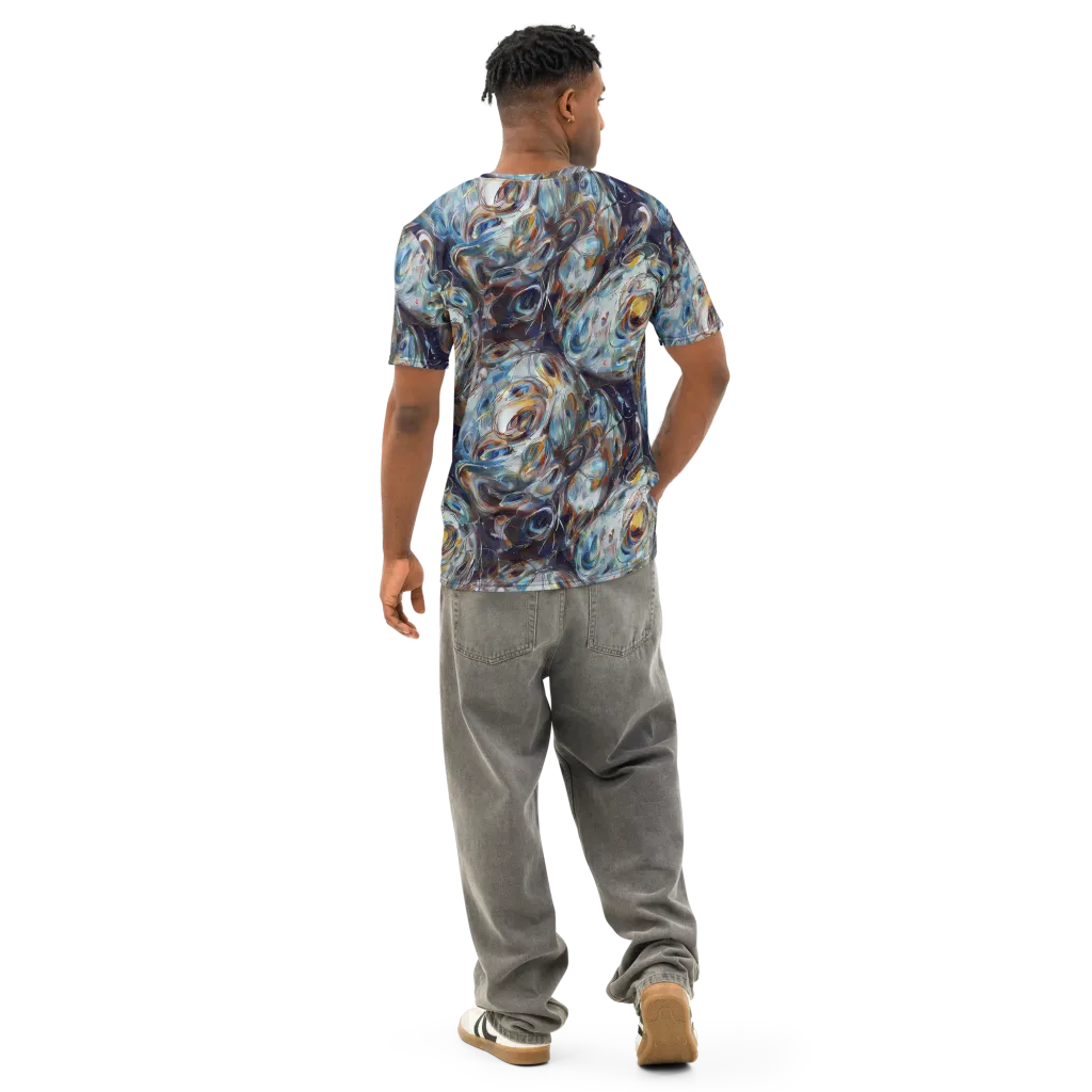Mercury Bloom on Men's Cotton Crew Neck T-Shirt — Back