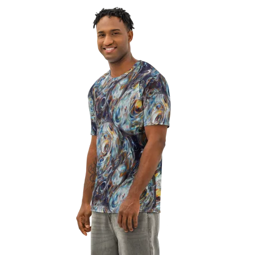 Mercury Bloom on a Men's Cotton Crew Neck T-Shirt