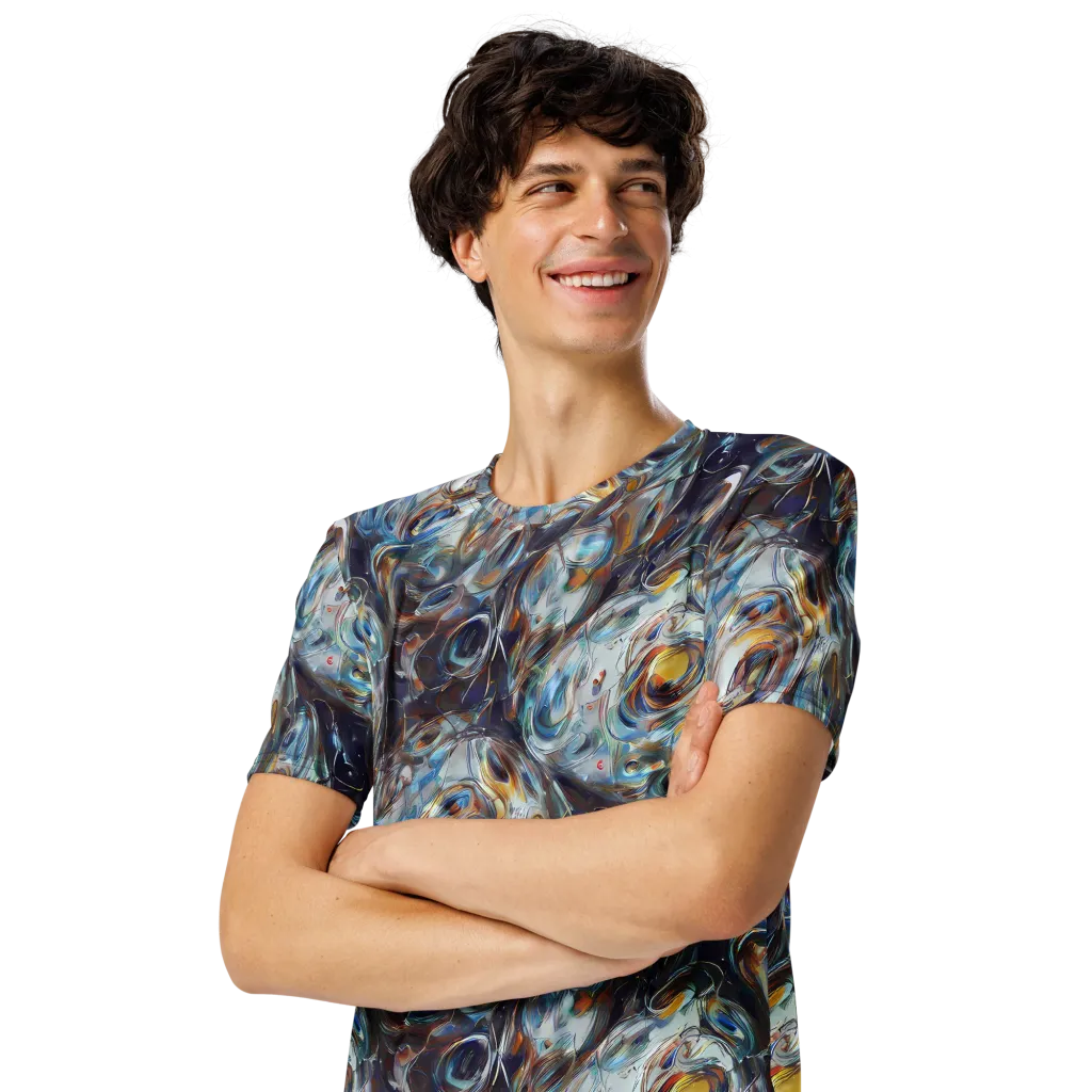 Mercury Bloom on Men's Crew Neck T-Shirt — Left Front