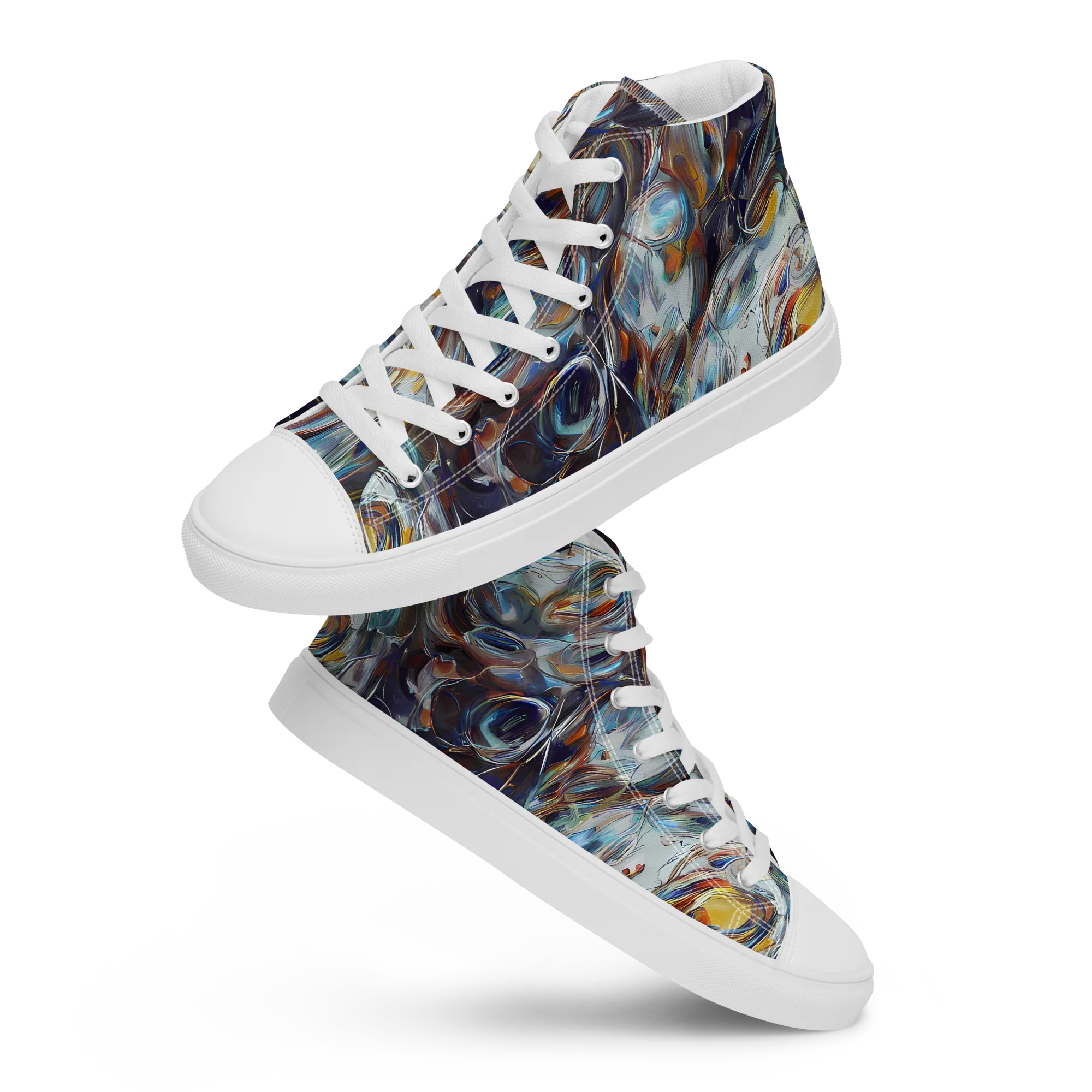 Mercury Bloom on Men's High Top Canvas Shoes — Front