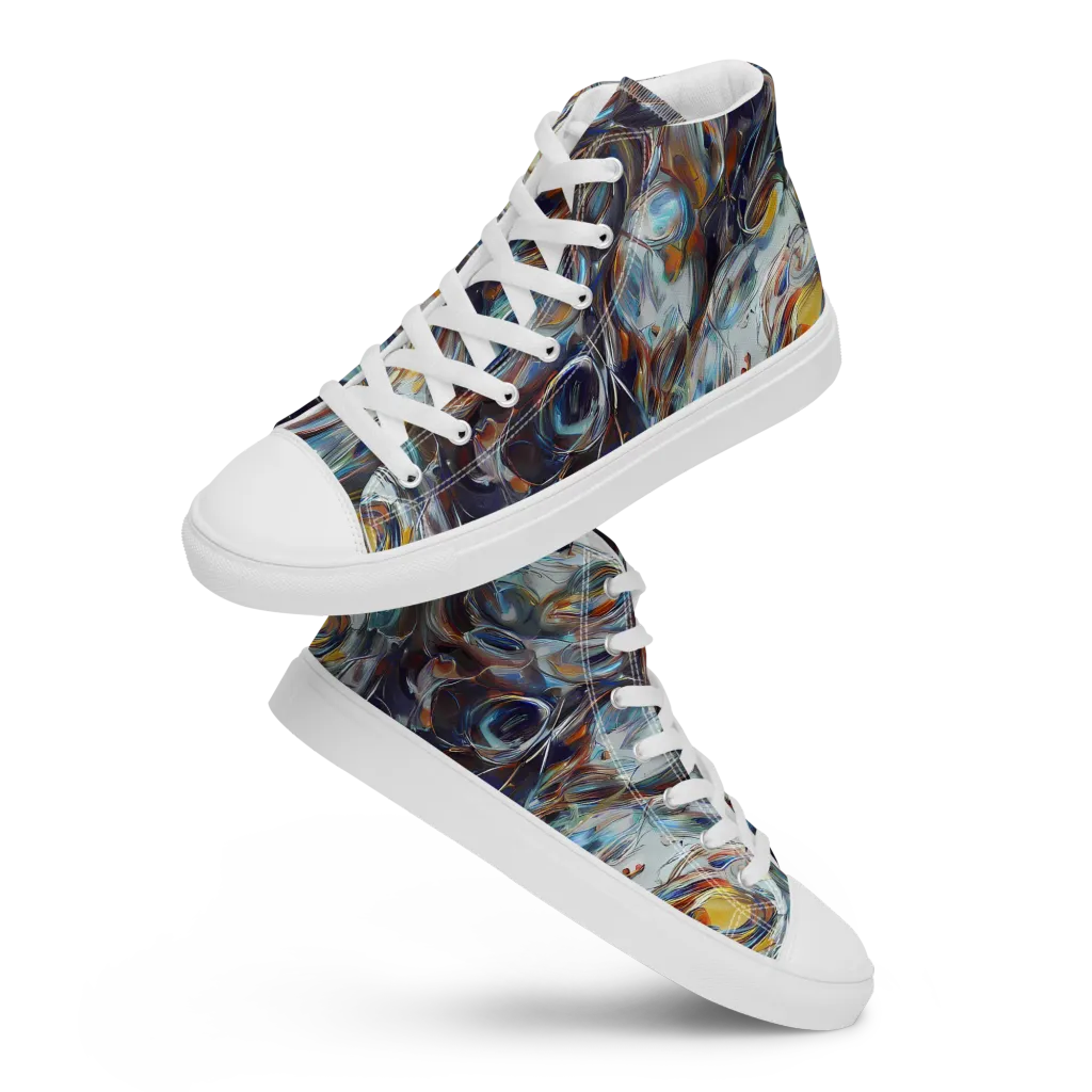 Mercury Bloom on Men's High Top Canvas Shoes — Front