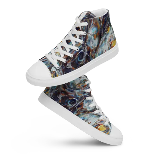 Mercury Bloom on a Men's High Top Canvas Shoes