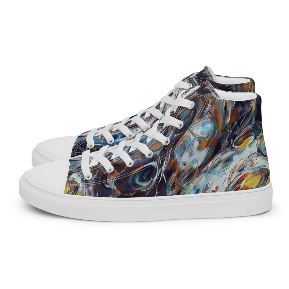 Mercury Bloom on Women's High Top Canvas Shoes — Left