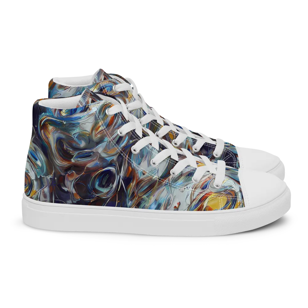 Mercury Bloom on Women's High Top Canvas Shoes — Right