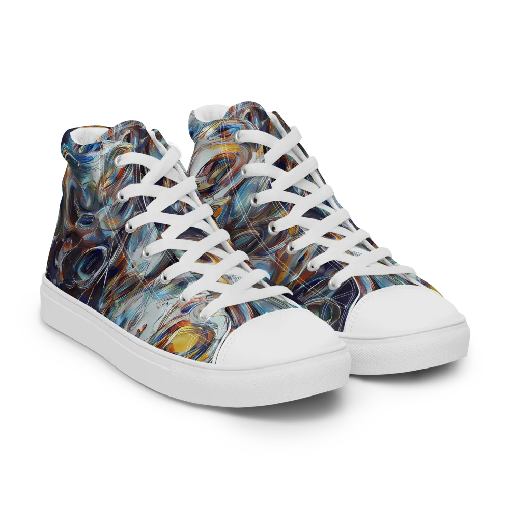 Mercury Bloom on Women's High Top Canvas Shoes — Right Front
