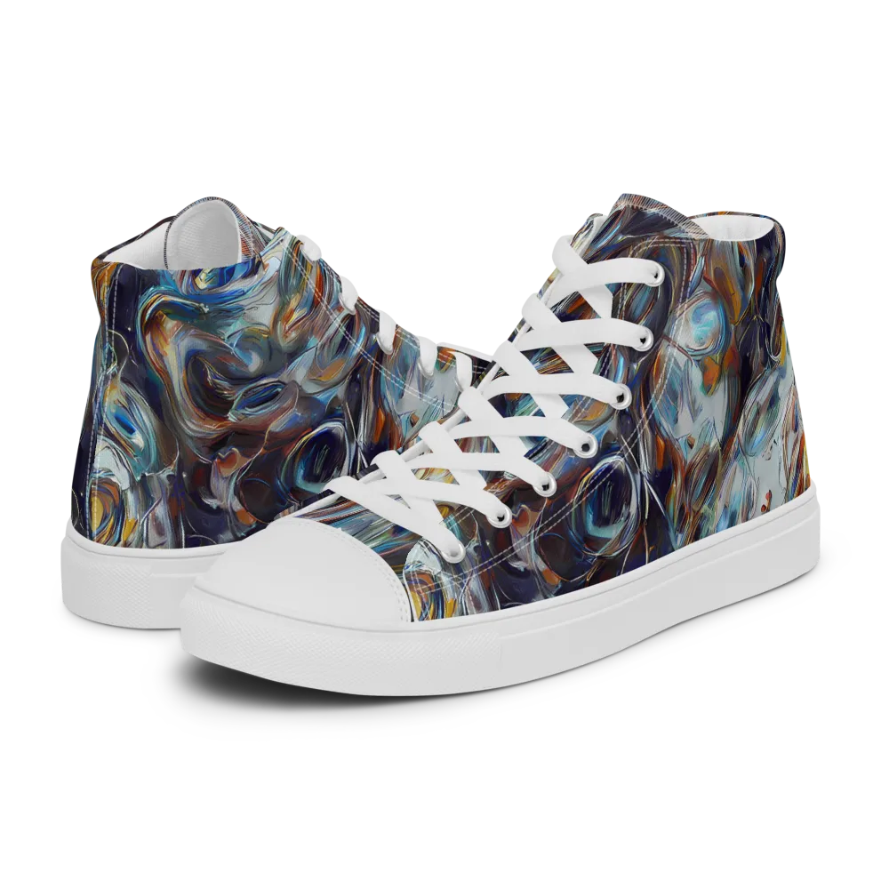 Mercury Bloom on Women's High Top Canvas Shoes — Left